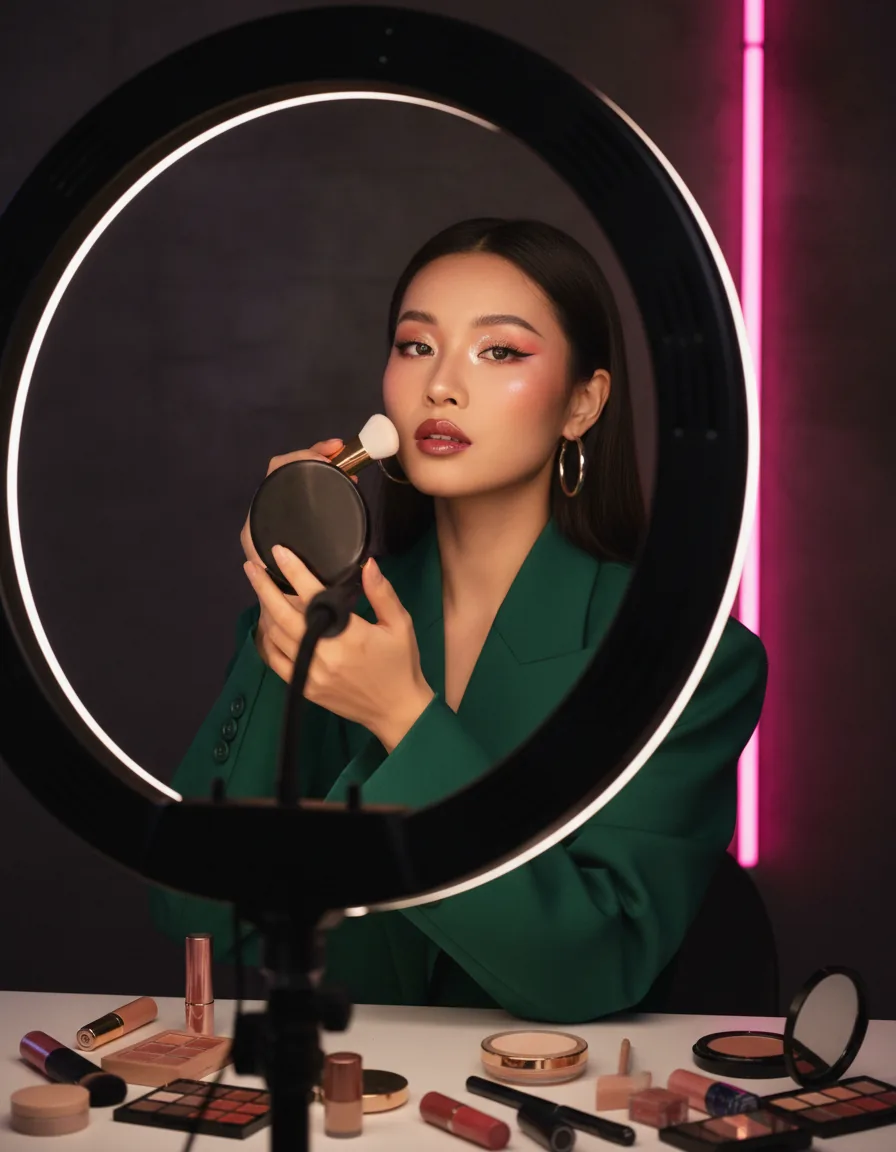 四虎签约美妆达人形象照