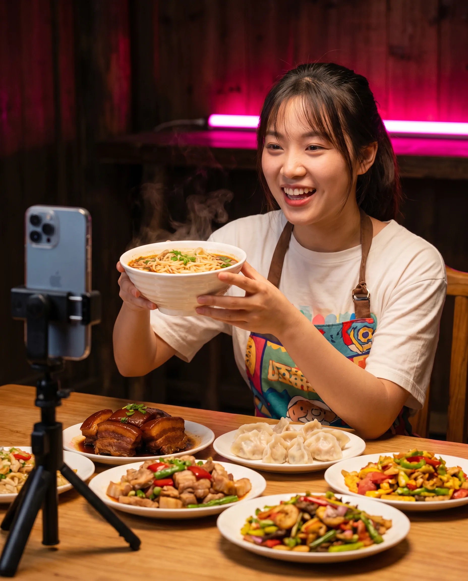 四虎签约美食达人形象照